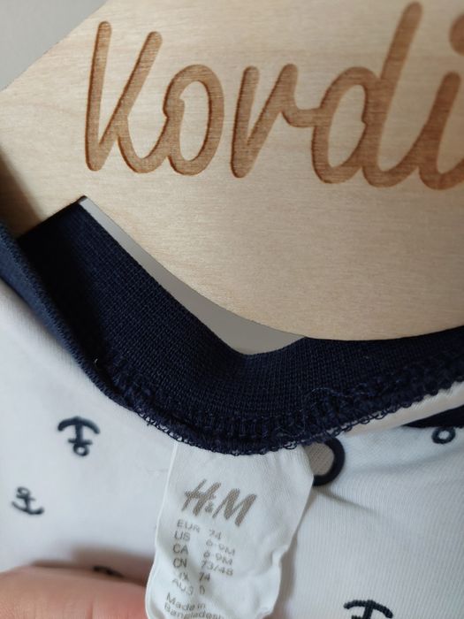 Rampers biały kotwice H&M 74