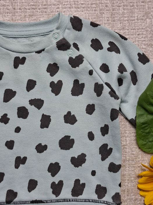 Bluza dresowa dziewczęca  miętowa 6-9 miesięcy