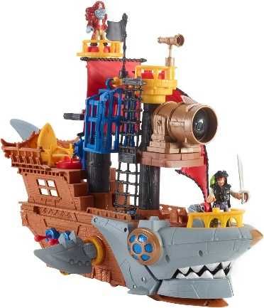 Fisher-Price IMAGINEXT statek piracki Haimaul, ruchome płetwy, Power