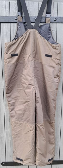 Spodnie wędkarskie ocieplane Nowe Crane na szelkach brązowe rozm. L