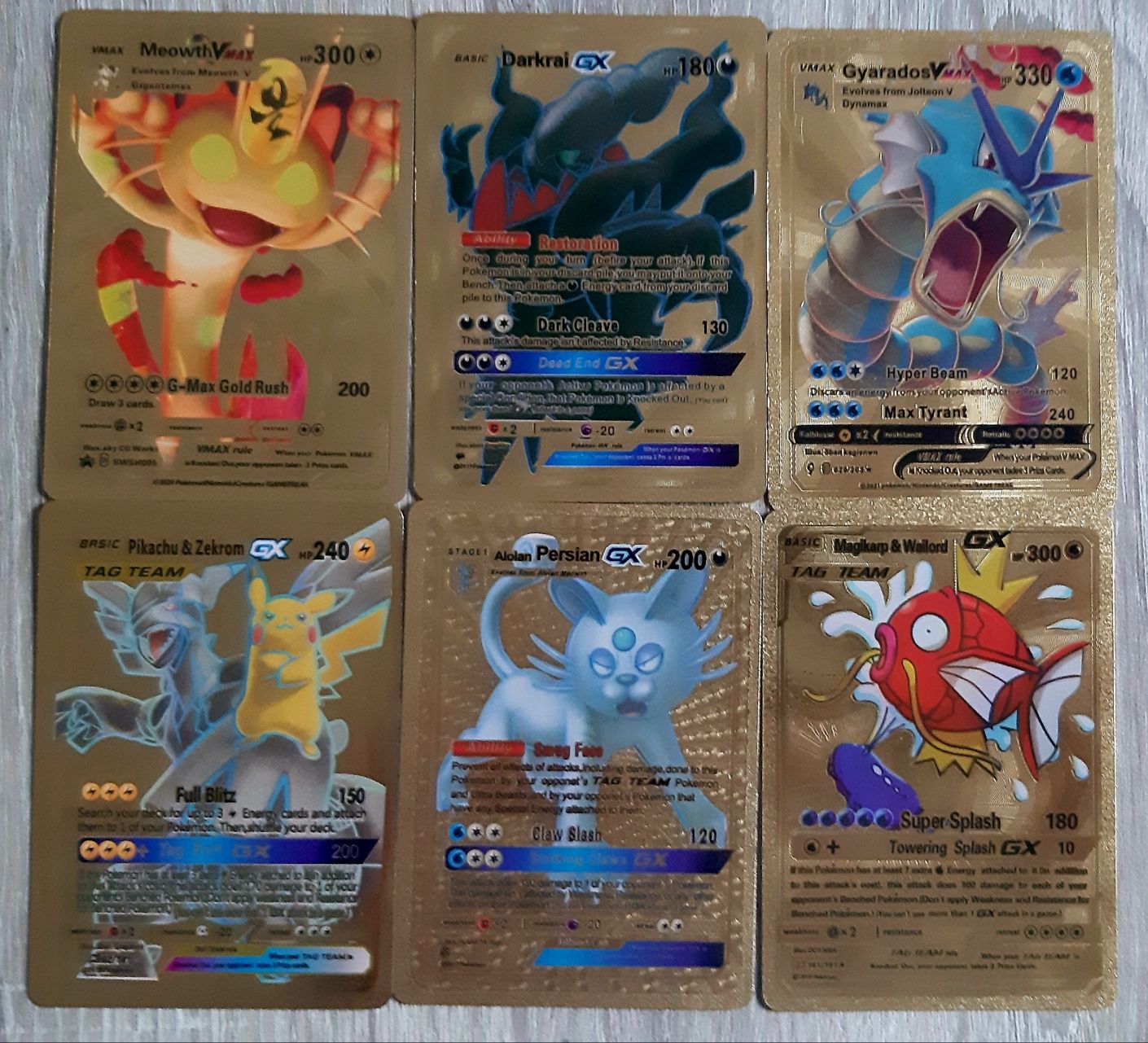 Cartas de Pokemon Gold diversas