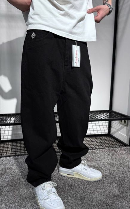 Чоловічі джинси  POLAR 93 Jeans широкі, чорні/блакитні