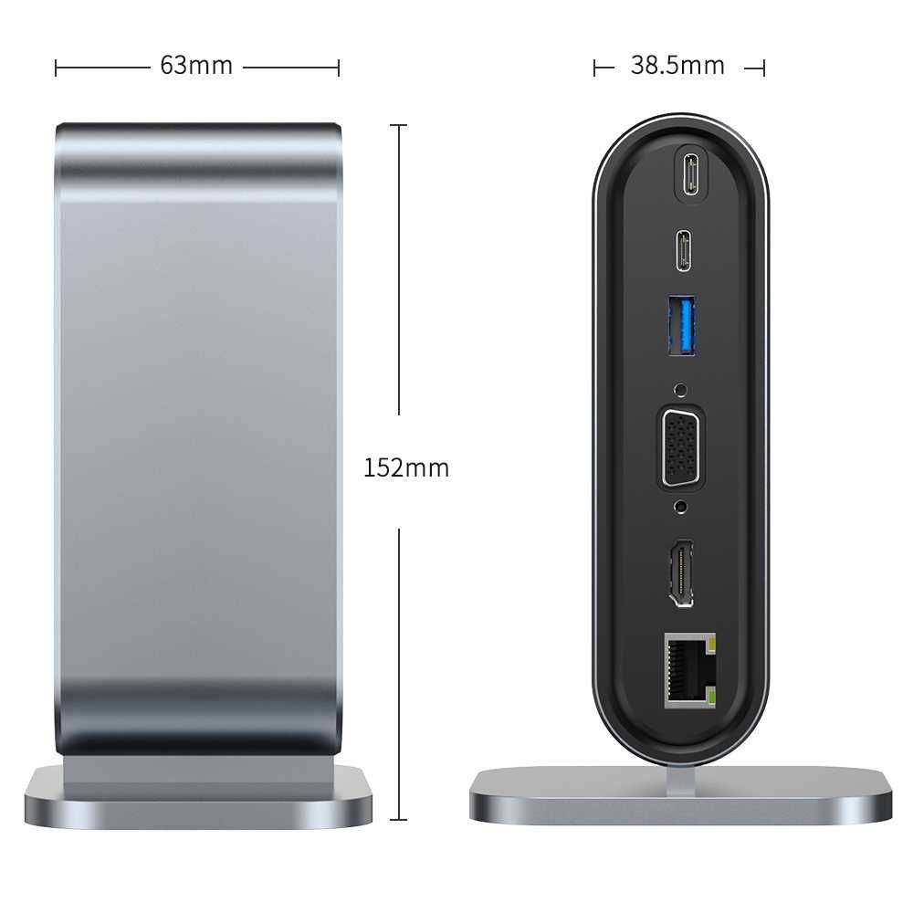 Rozgałęziacz HUB przejściówka USB-C 12w1 4xUSB HDMI SD VGA JACK LAN