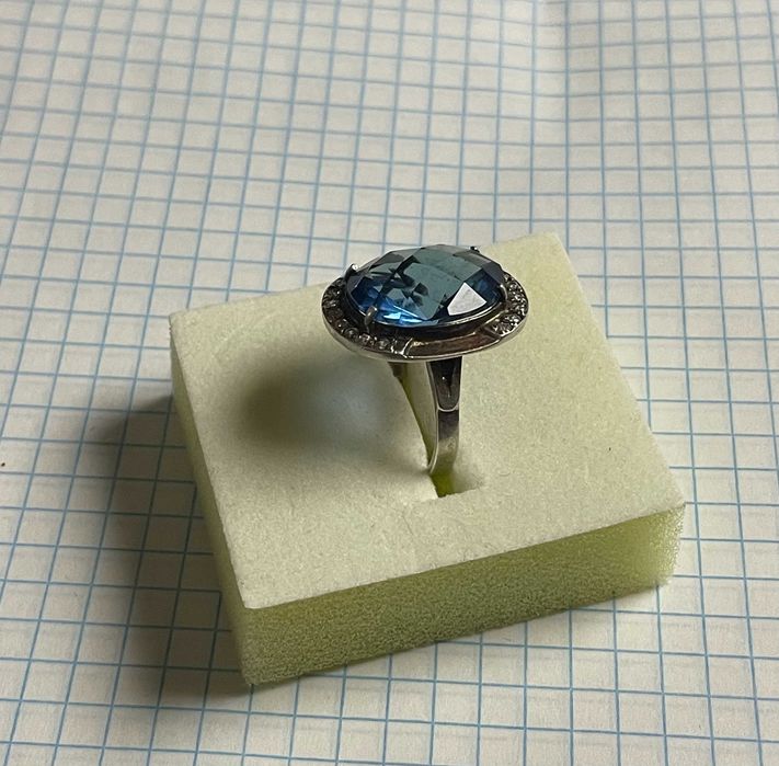 Серебряное кольцо 925 пробы и золото 375 пробы