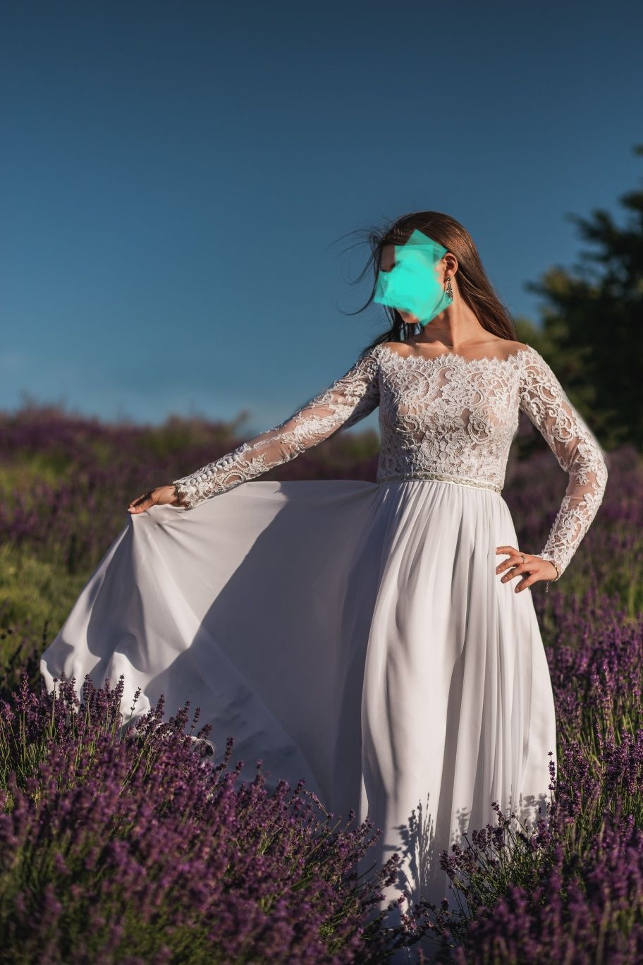 Suknia ślubna Herms Bridale Aragonite ivory koronka muślin