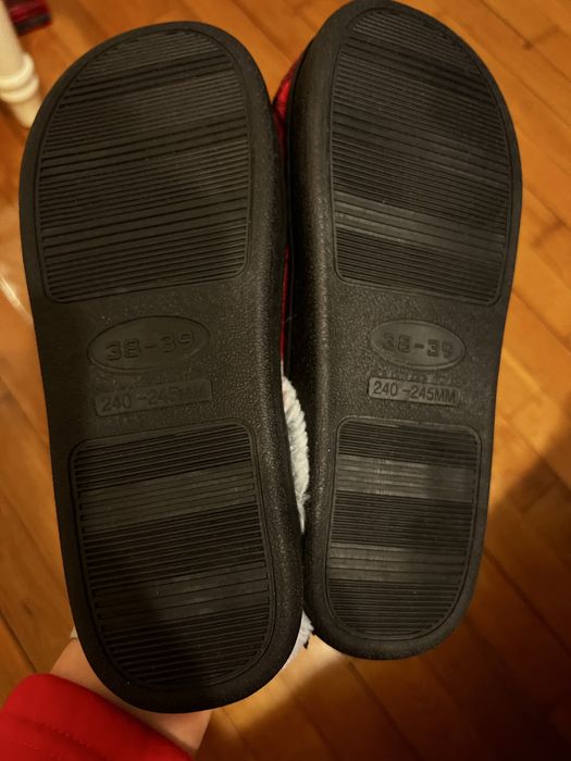 Новорічні капці новогодние тапочки клетка клітинка теплі 35 розмір