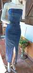 Vestido justo em ganga
