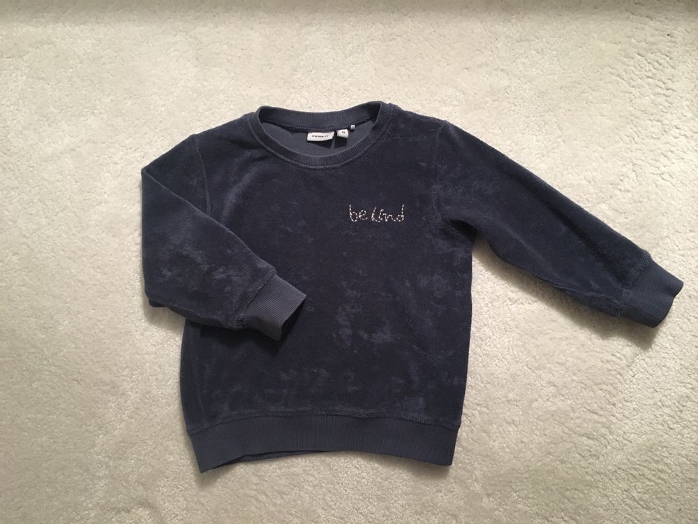 Bluza name it 92 niebieska frotte be kind bawełna