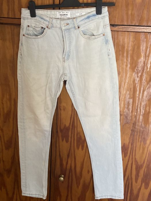 Calças de ganga azul claro