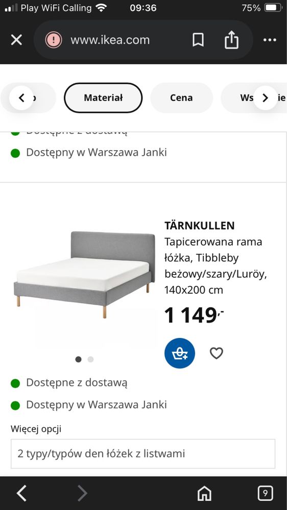 Łóżko do sypialni