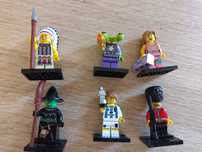 Lego minifigures ludziki figurki, 6 szt. wiedźma, wódz indian ufoludek