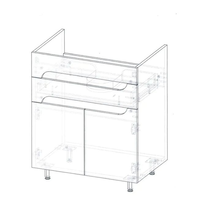 Тумба для ванної кімнати Сіметрі 70 білий тандем з умивальником КОМО 7