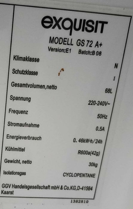 Zamrażarka EXQUISIT - 3 szufladki - 68 l.
