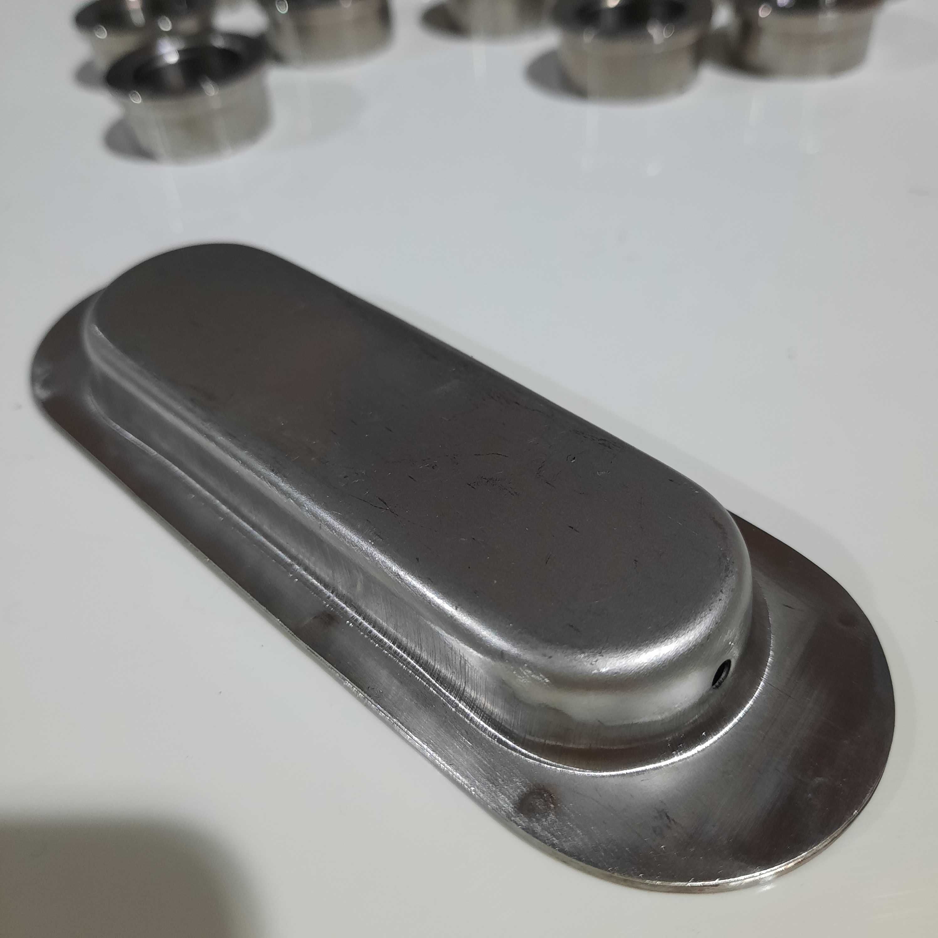 Pux embutir oval e redondo de inox .