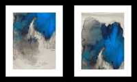 2 plakaty abstrakcyjne, niebieskie góry 40x50 x 2 sztuki