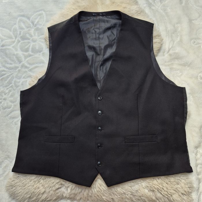 Kamizelka garniturowa XXXL Czarna 45 % Welna Nowa