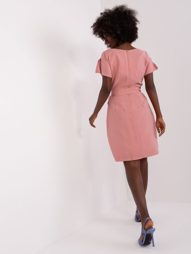 Sukienka kopertowa z wiązaniem ciemno różowa L/XL