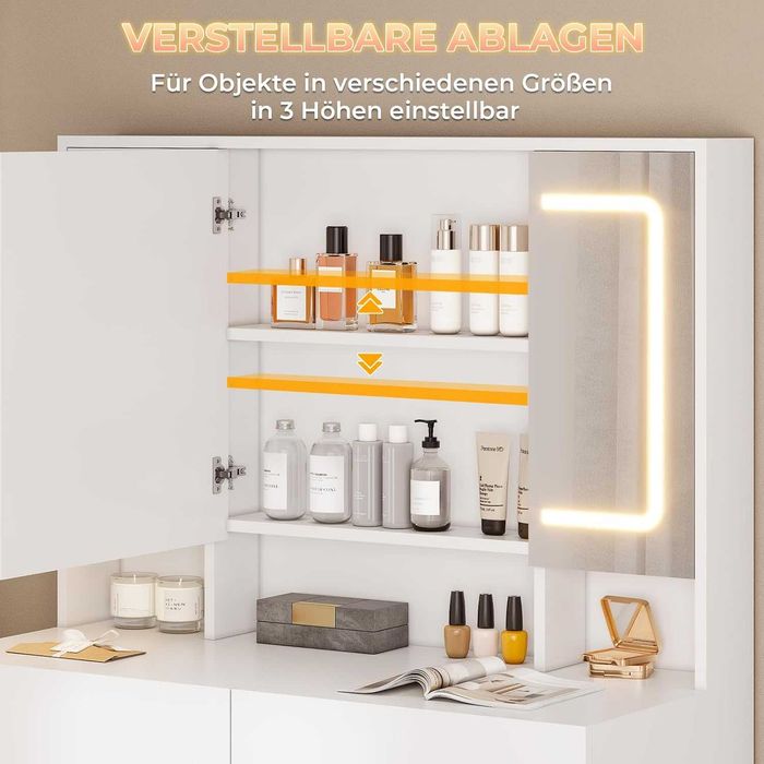 Nowa toaletka / lustro LED / szafka / półka / regał / AOGLLATI !N97!