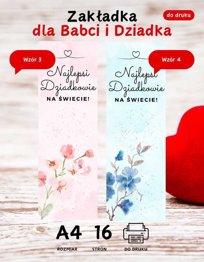 Zakładka do książki dla Babci i Dziadka do druku A4 PDF