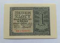 Banknot Polska - 1 zł  1941 rok.  UNC.
