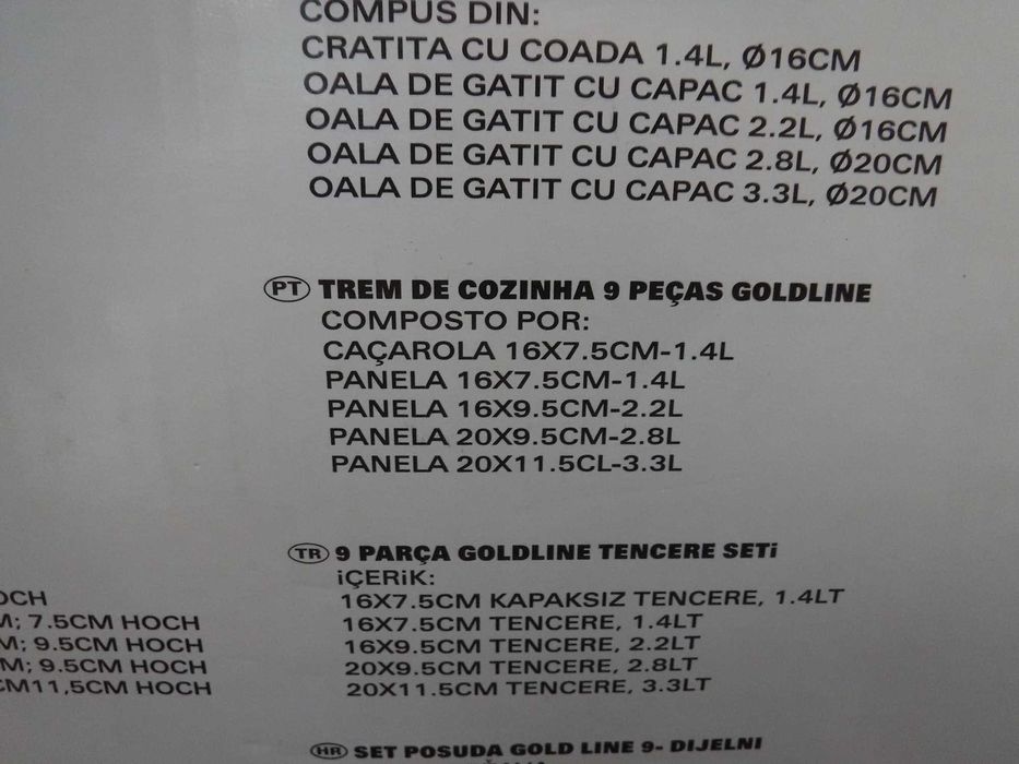 Tachos para Indução Goldline, Novos, dentro da caixa -conjunto 4 peças