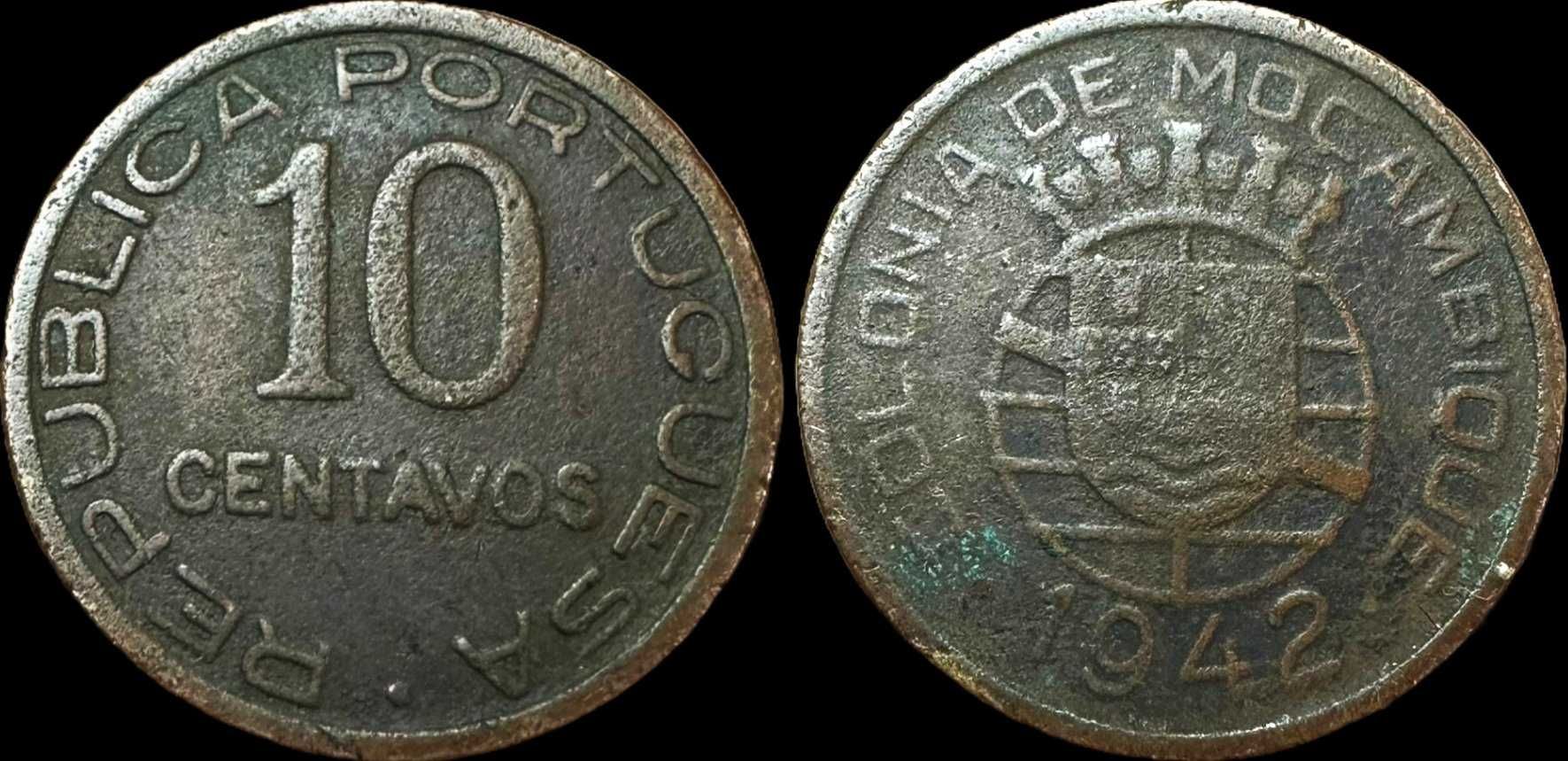Moeda de 10 Centavos - 1942 - Moçambique