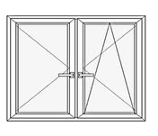 Okno PCV 1165 x 1135 70mm 6-komorowe 2-szybowe dwu-kwaterowe 120x120