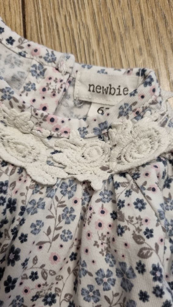 Zestaw ubrań rozm. 62 Newbie bluzka kwiaty koronka  legginsy wieloryb
