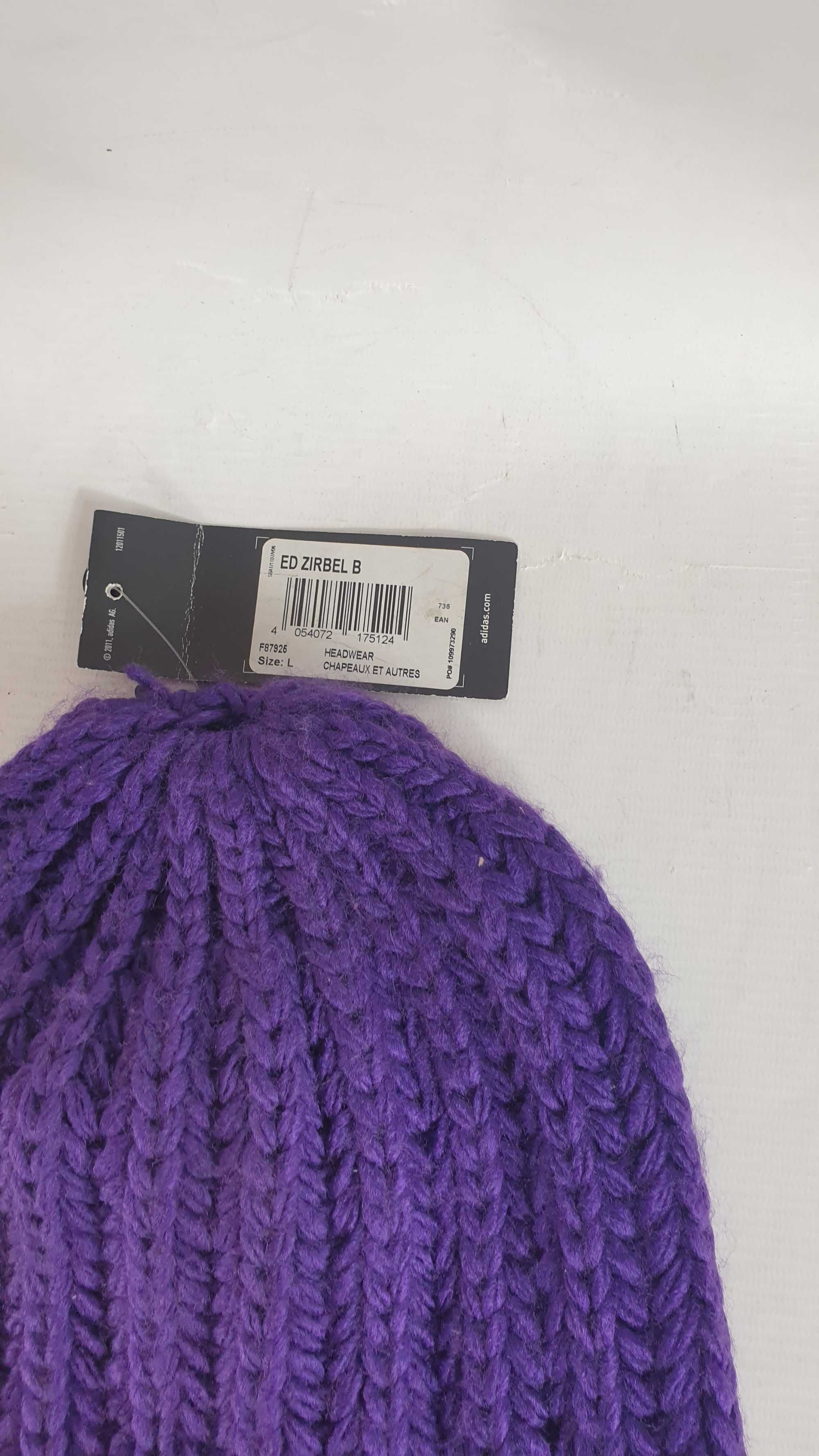 Adidas czapka zimowa beanie rozmiar uniwersalny fioletowa