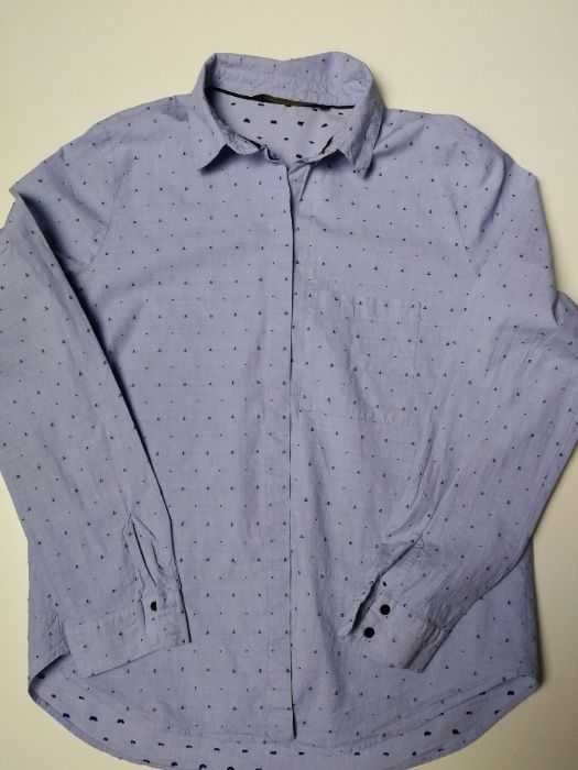 KOSZULA damska ZARA niebieska KOTWICE r. L / XL