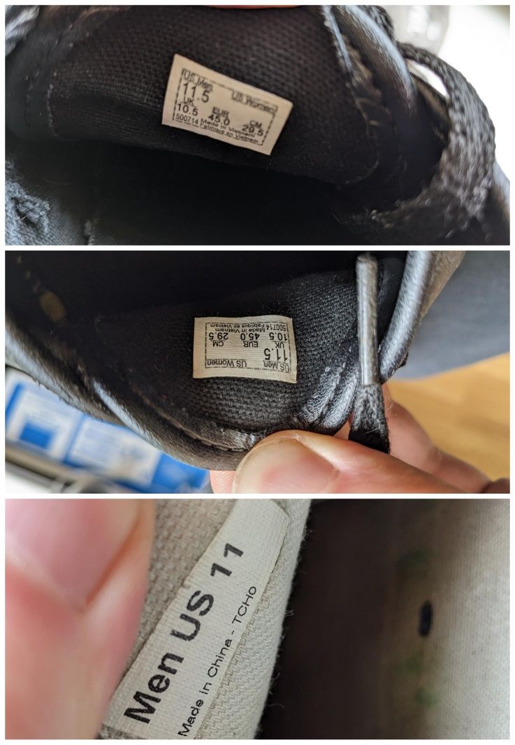 Цена за 3 пары Vans Authentic Low Canvas 29см 45