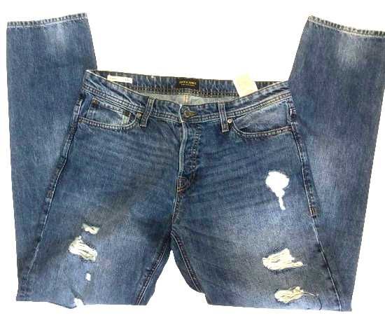 JACK JONES MIKE W34 L34 PAS 90 comfort fit jeansy męskie z dziurami