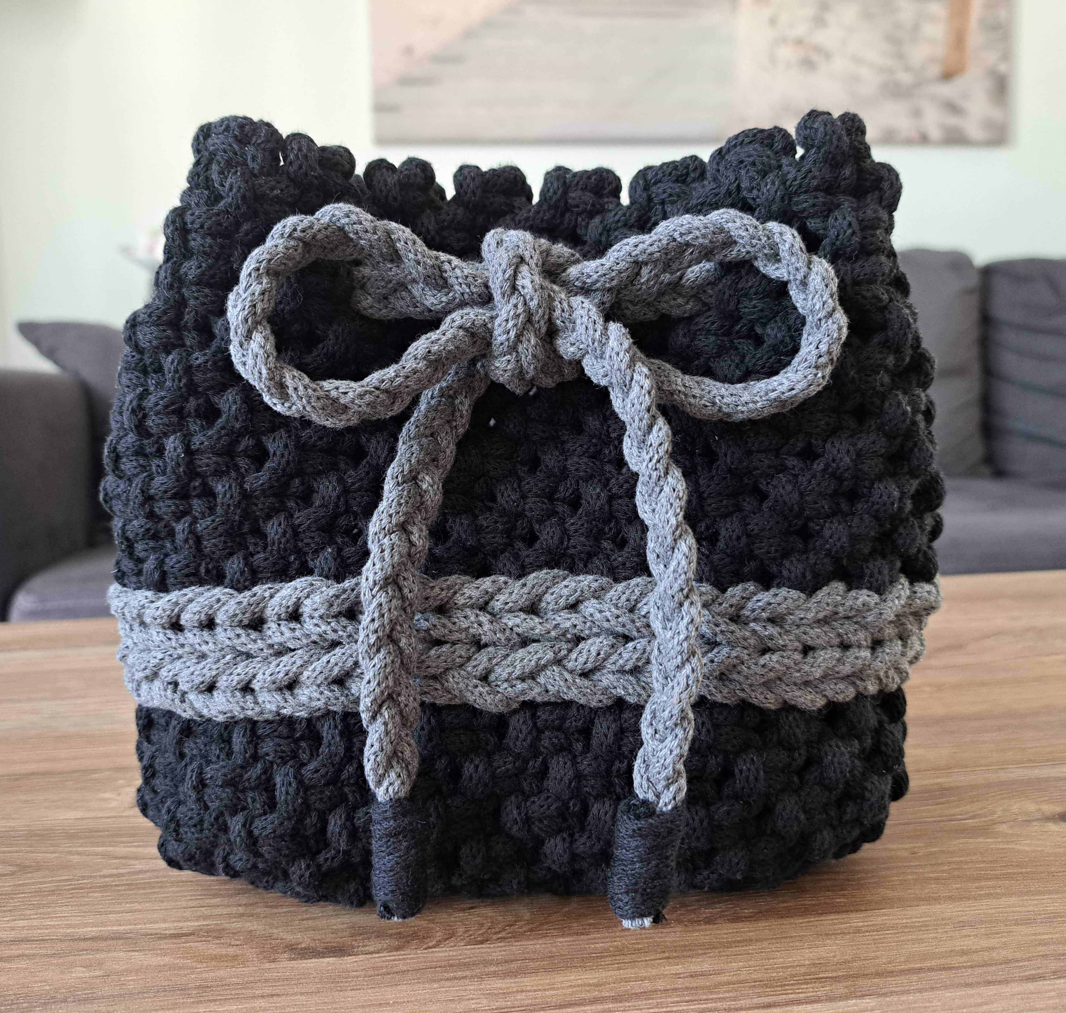 Makramowa torebka ze sznurka handmade rękodzieło