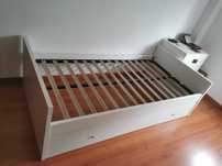 Cama solteiro Antarte, cor branca, 195*95