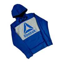 Reebok blue hoodie sportowa bluza z kapturem duży nadruk (M/L)
