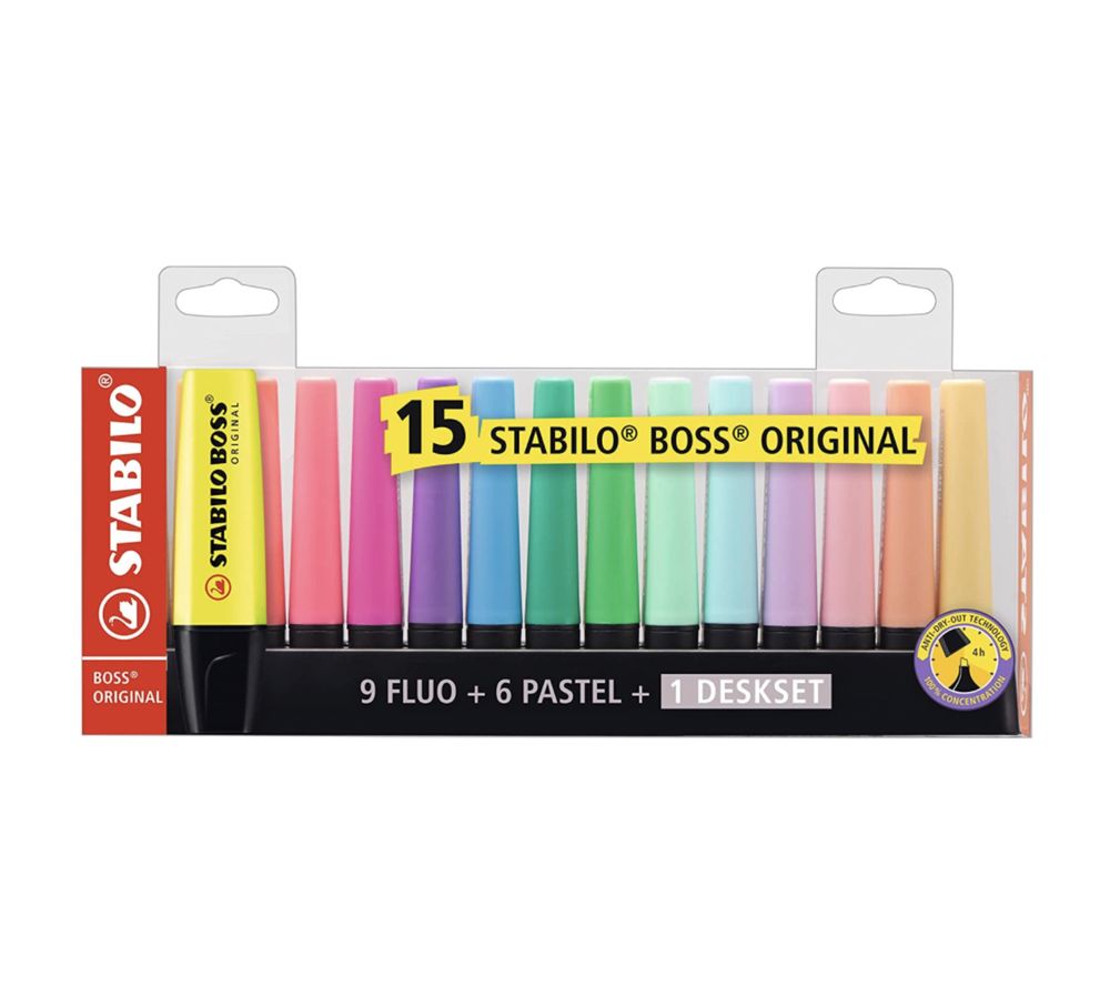 Marcadores Stabilo Boss Pastel e Original (Várias cores)