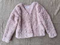 H&M kurtka futerko różowe dla dziewczynki r. 122 128