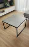 Stolik kawowy 70x70x45 metal szary betonowy