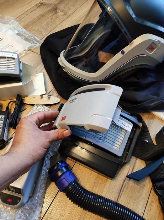 NOWy zestaw powietrza 3M Versaflo maska – przyłbica hełm osprzęt DUŻY