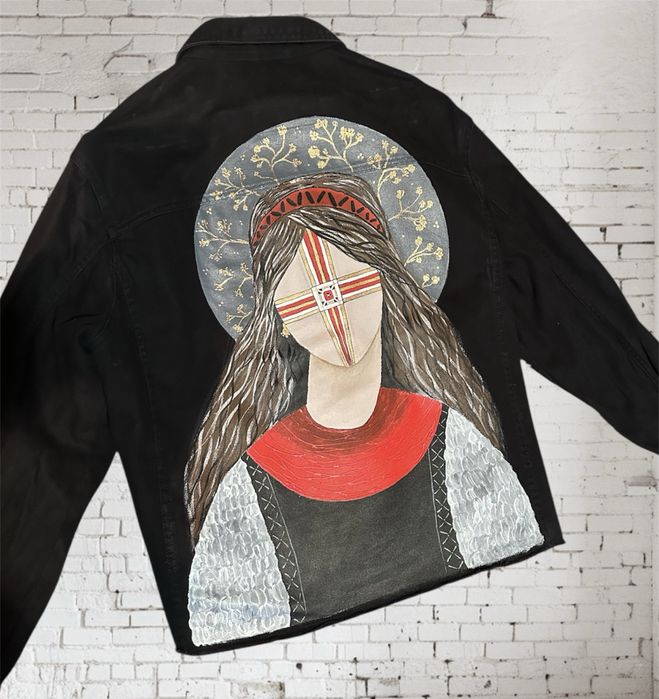 Джминсовий жакет з акриломим розписом