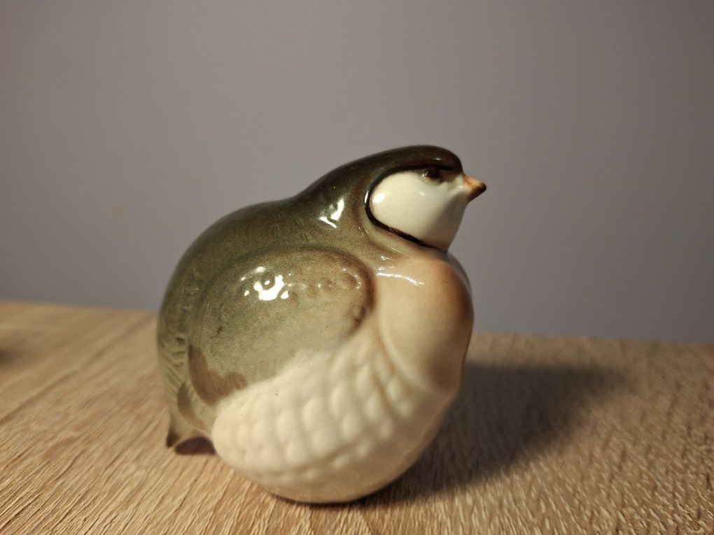 Figurki porcelanowe Łomonosow przepiórka rudzik