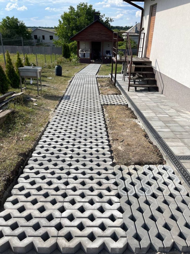Тротуарная плитка Эко Травница, газонная решетка, Парковочная решетка