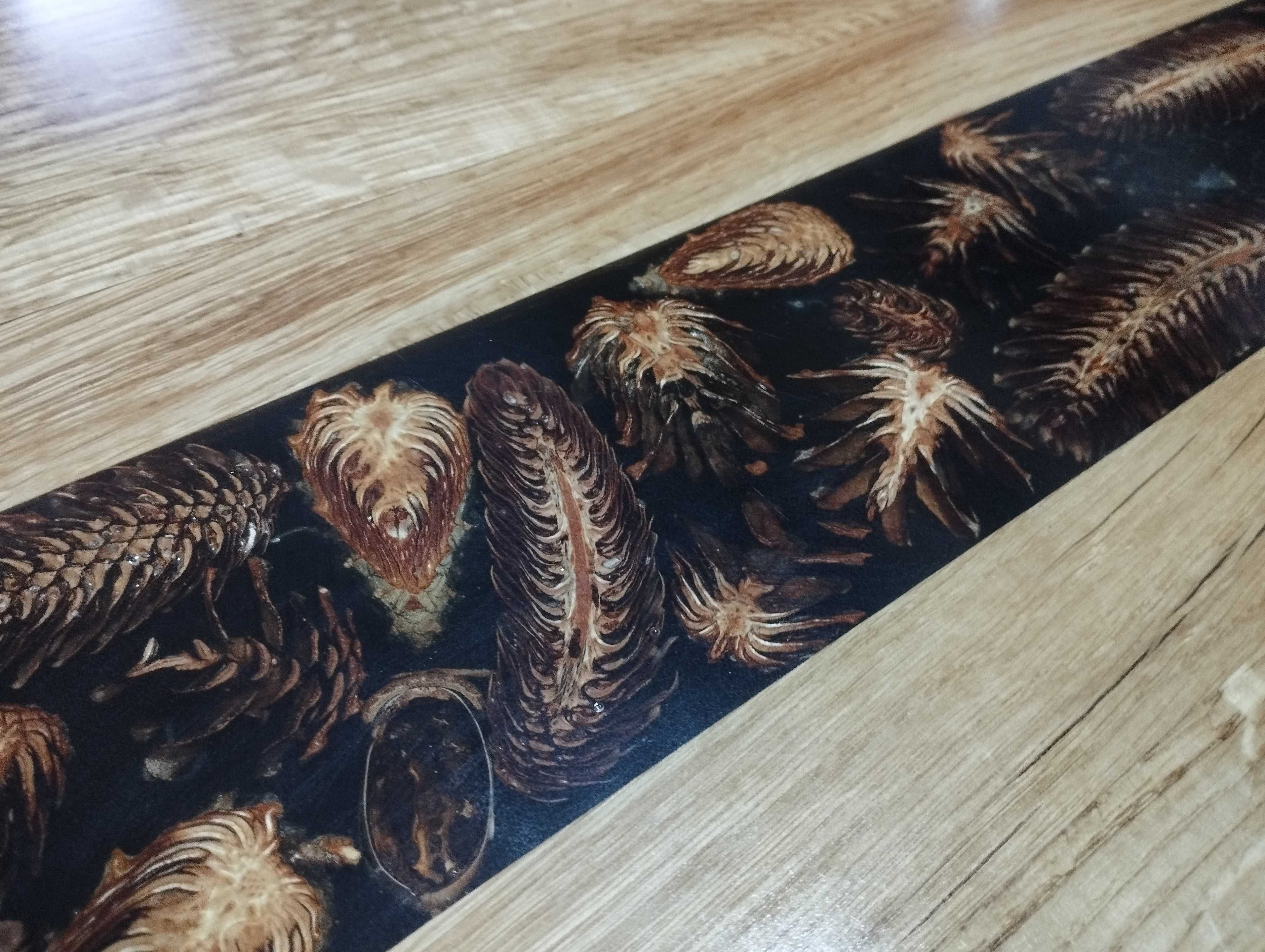 Blat pod Stół Ława 155x55 Naturalny Dąb Syszki 80x80 x50 Żywica Drewno