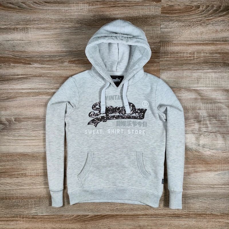 SUPERDRY Bluza z Kapturem Damska Logowana r. S
