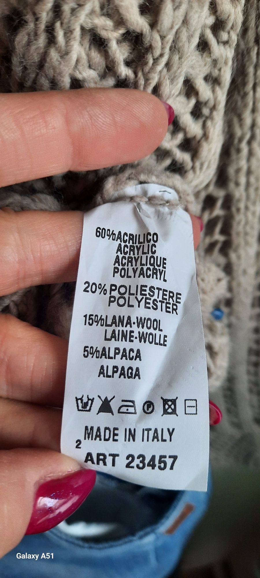 Ażurowy Sweter fango