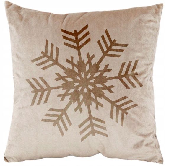 Świąteczna Poszewka welurowa poduszka 40x40 Prezent Śnieżynka