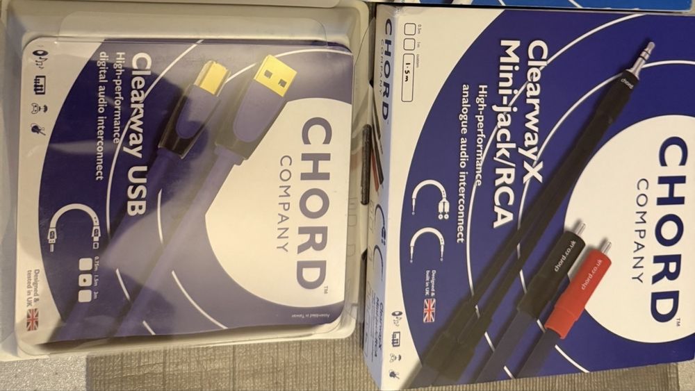 Cabo Chord Clearway USB e Clearwayx 3,5mm minijack to 2Rca -Como novos