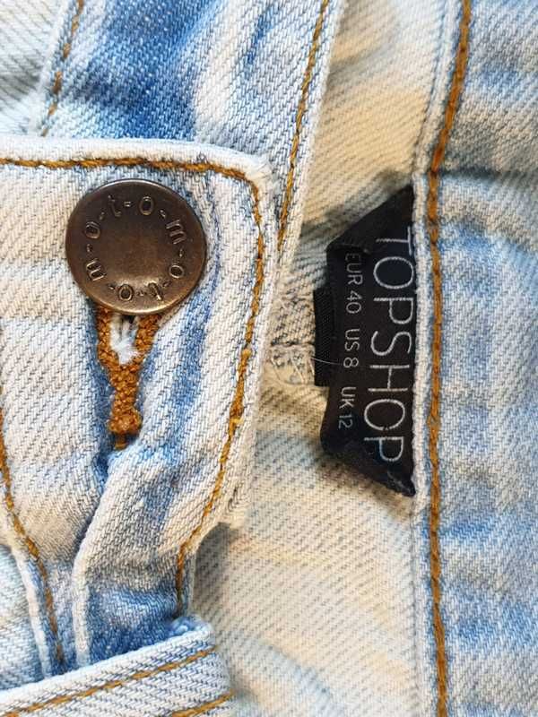 235 Dżinsowa mini Top Shop rozm 40 przetarcia punk rock