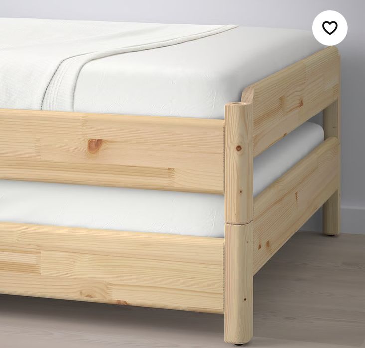 Cama empilhável, pinho, 80x200 cm (2 unidades)