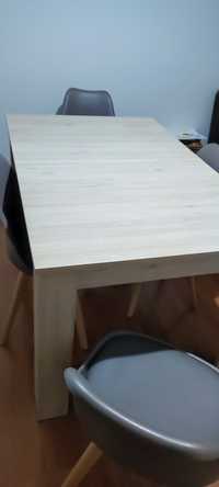 Mesa de sala (140cmx90cm extensível até 190cmx90) +4 cadeiras